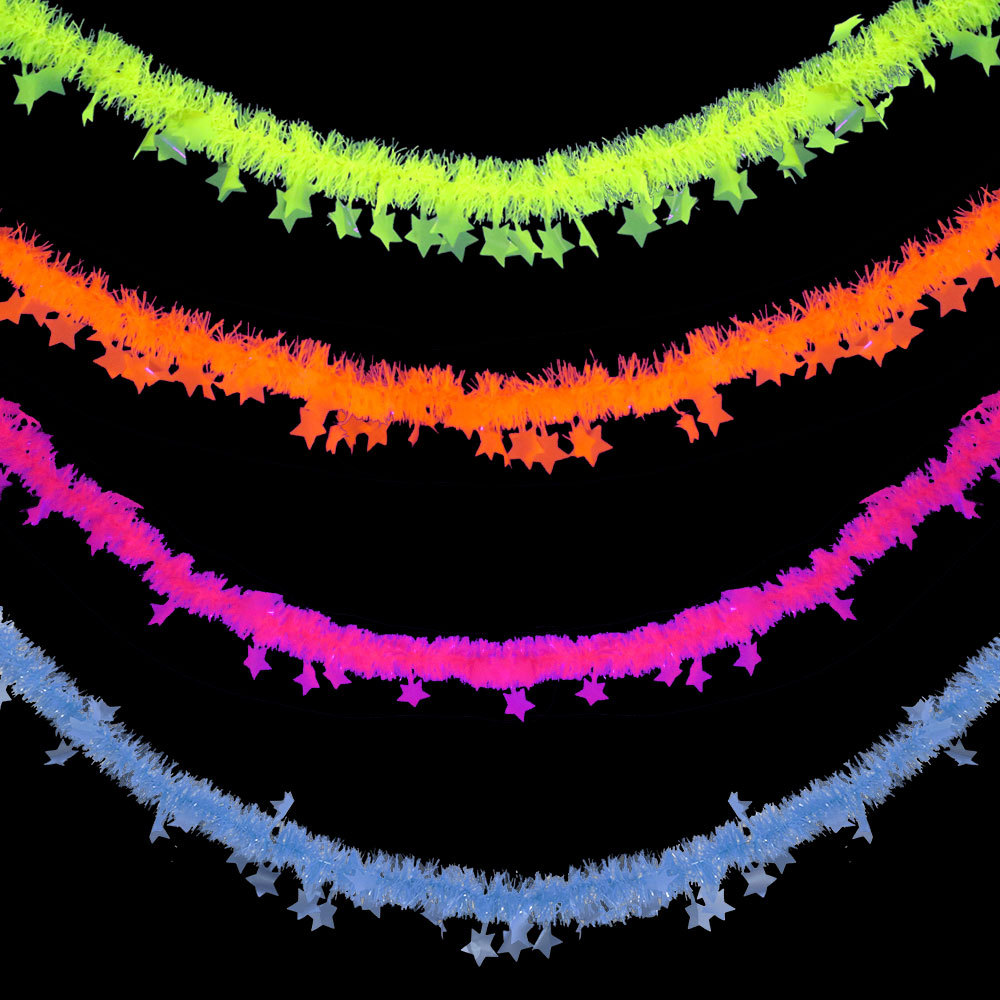 Birthday Theme Fluorescent Mac - Tinsel Garland Decoration 评论和价格