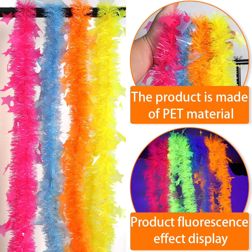 Birthday Theme Fluorescent Mac - Tinsel Garland Decoration 评论和价格