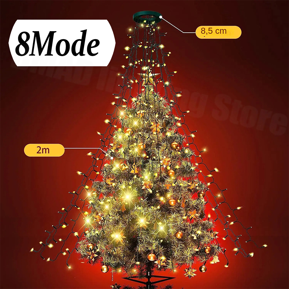 Christmas Tree Waterfall Light - Star Tree Topper 评论和价格