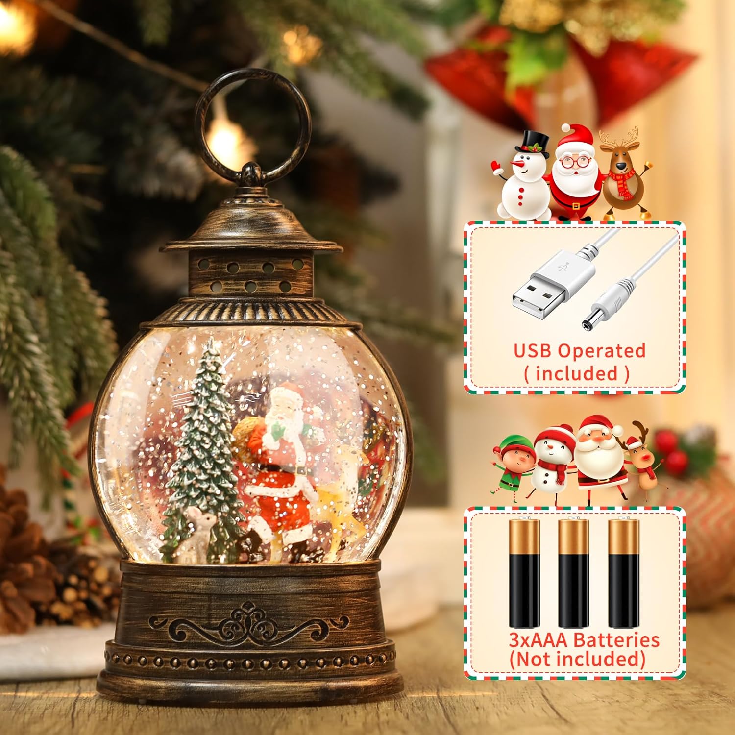 Christmas Snow Globe Lantern w - Snow Globe Musical 评论和价格
