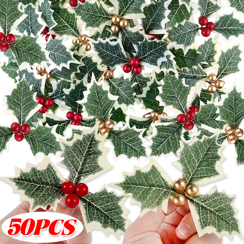 5-50pcs Christmas Holly Berrie - Christmas Wreath Fake 评论和价格