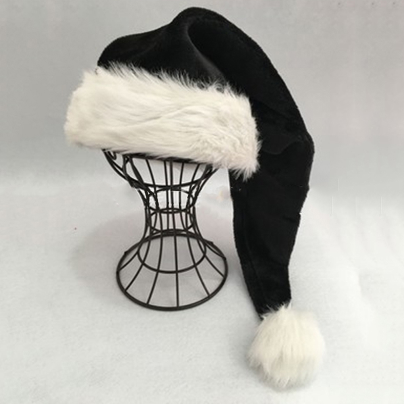Christmas Santa Hat Black Long - Santa Hat Plush 评论和价格
